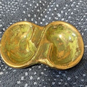 Stangl Antique Gold Mid Century Ashtray green 1954